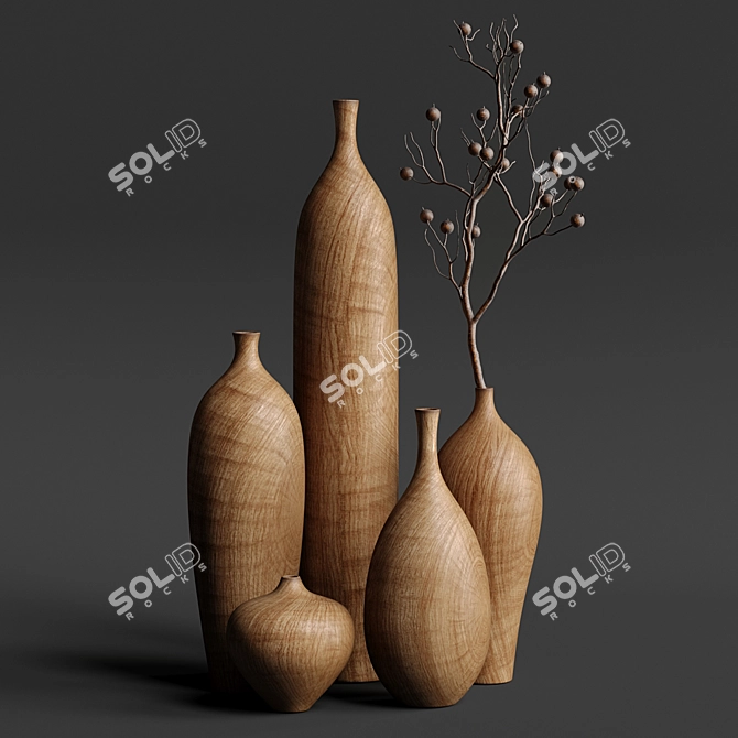 Elegant Decor Vases 3D model image 1