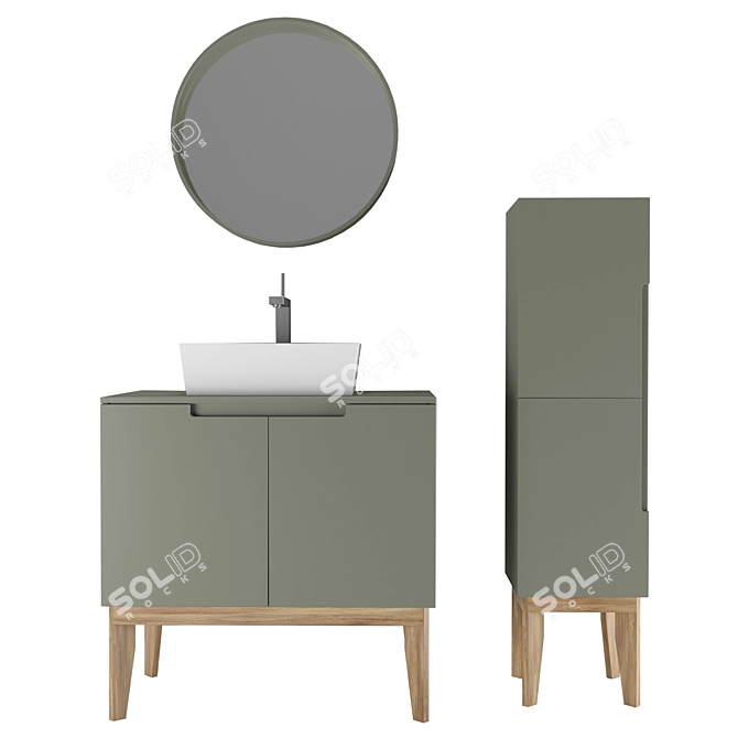 Cooper Bathroom Furniture: Vanity, Mirror, Panel Shelf 3D model image 1