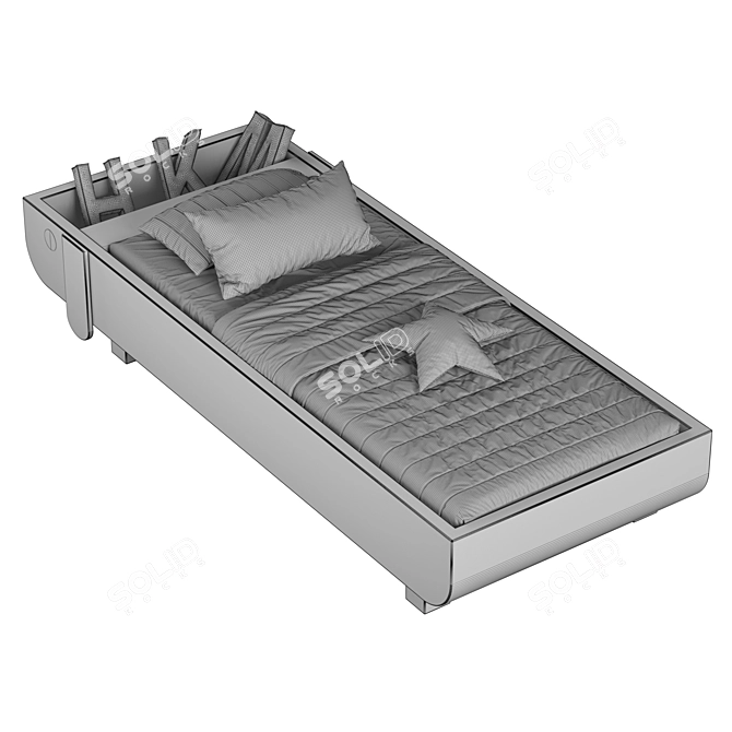 Dual-tone Kids Bed - Max2014, Corona, Vray - 90x200cm 3D model image 5