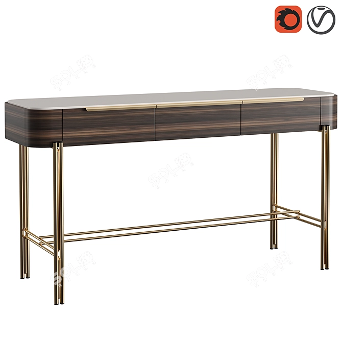 Modern Bamboo Console by PRADDY - NATUR Collection 3D model image 1