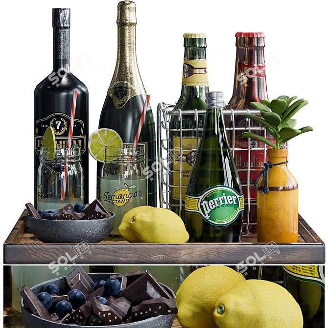 Realistic Food and Drink Set 3D model image 1