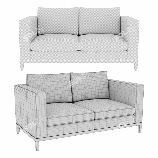 Title: Hamburg Double Sofa - Elegant and Comfortable 3D model image 2