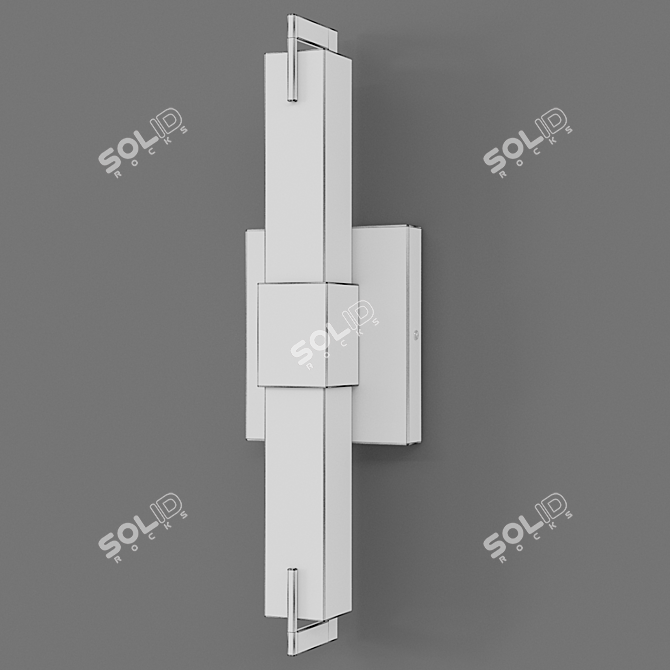 Elegant Glacier Rectangular Light 3D model image 2