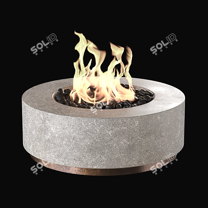 Sleek Bio-Fireplace Set 3D model image 6