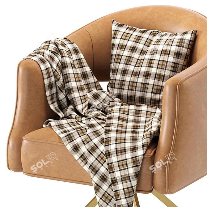 Luxurious Leather Terrace Desk Chair 3D model image 3