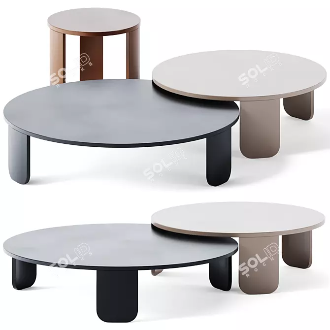 Sleek Metal Coffee Table 3D model image 1