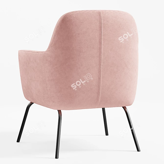 Modern Velvet Arm Chair 3D model image 2