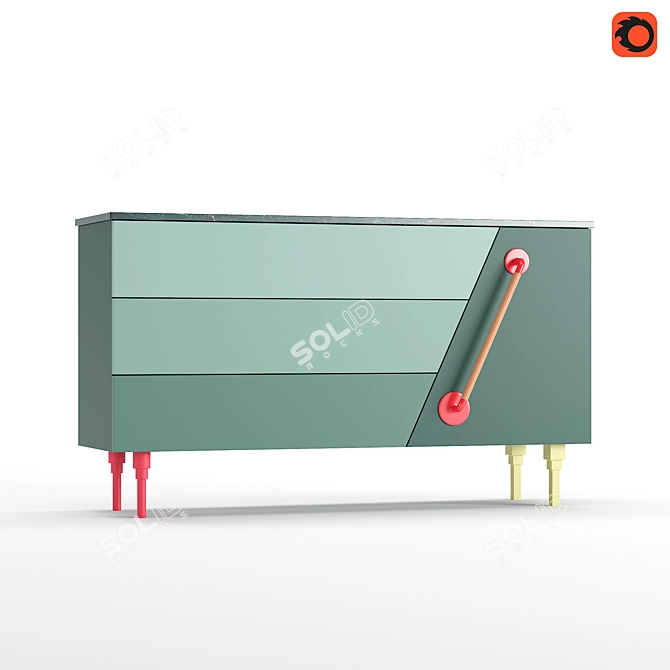 Swedish Ninja Rufus Walter Sideboard: Stylish and Functional Storage 3D model image 1