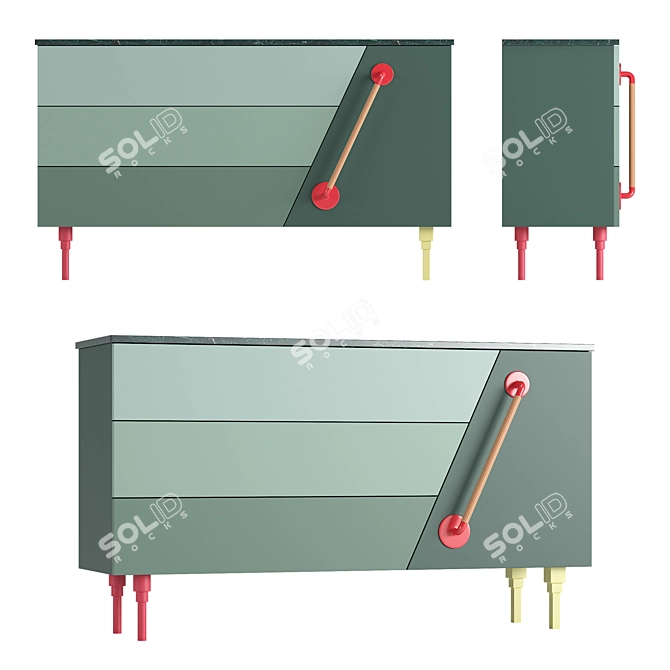 Swedish Ninja Rufus Walter Sideboard: Stylish and Functional Storage 3D model image 2