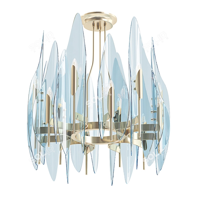 Elegant ANKE Glass Chandelier 3D model image 1