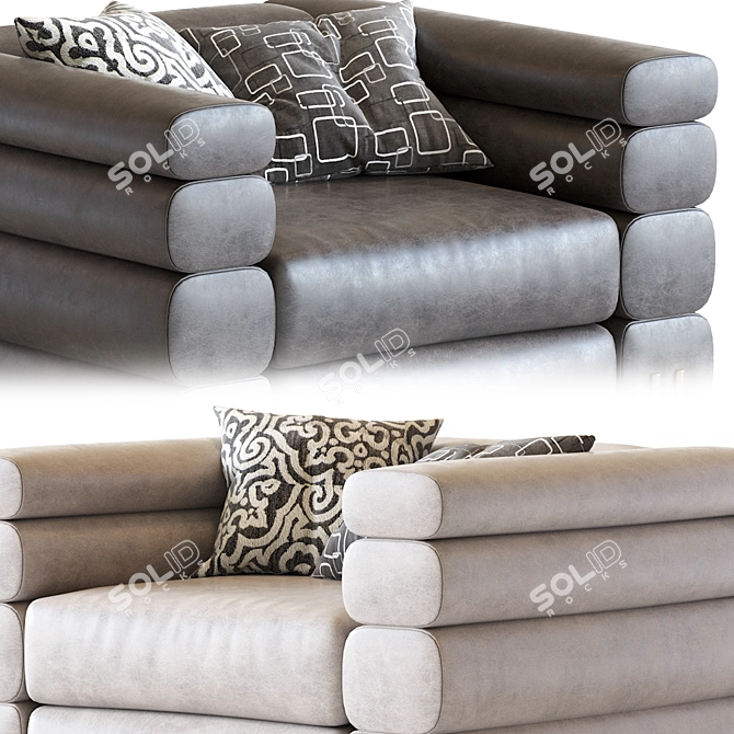 Elegant Savona Grey Velvet Chair 3D model image 3