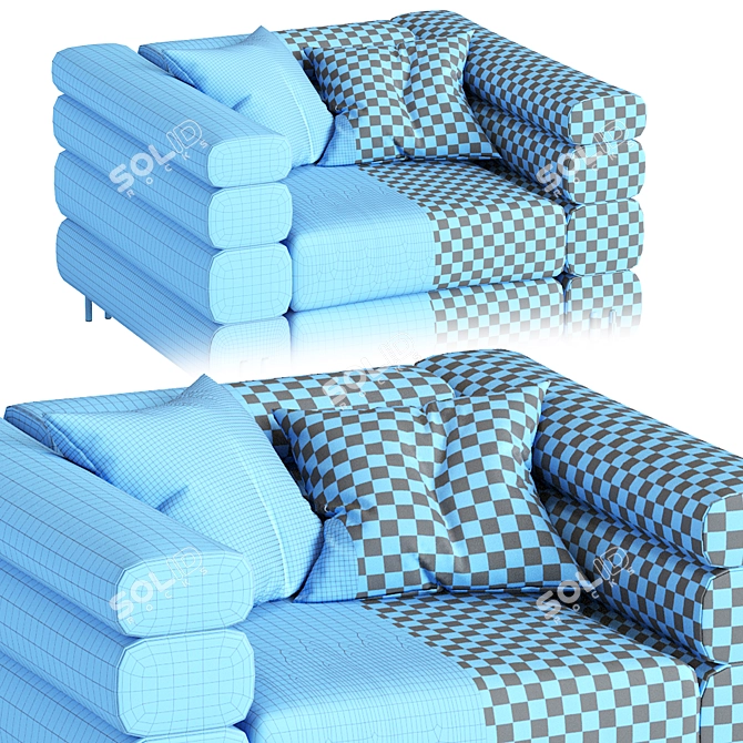 Elegant Savona Grey Velvet Chair 3D model image 6