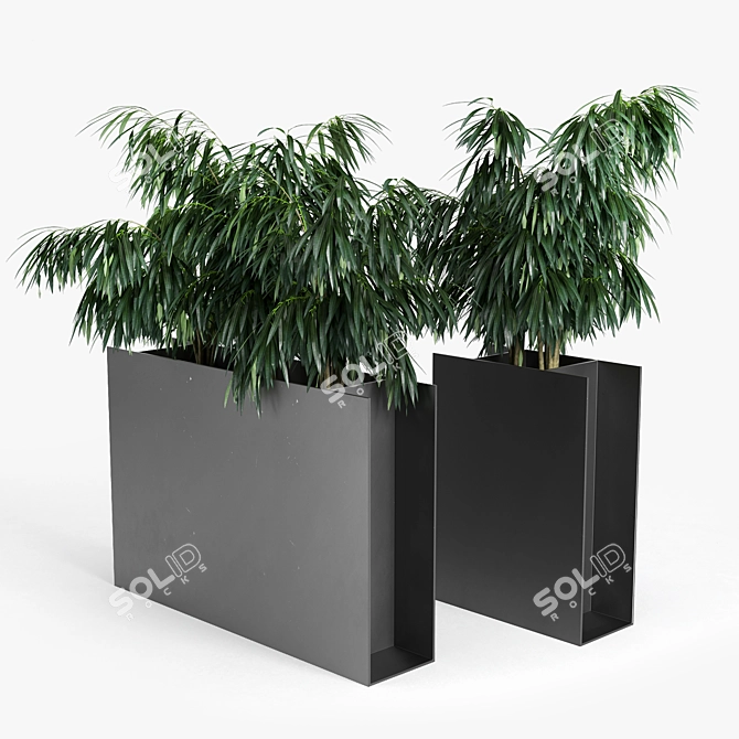 Sleek Sotomon Planter with Trellis 3D model image 2