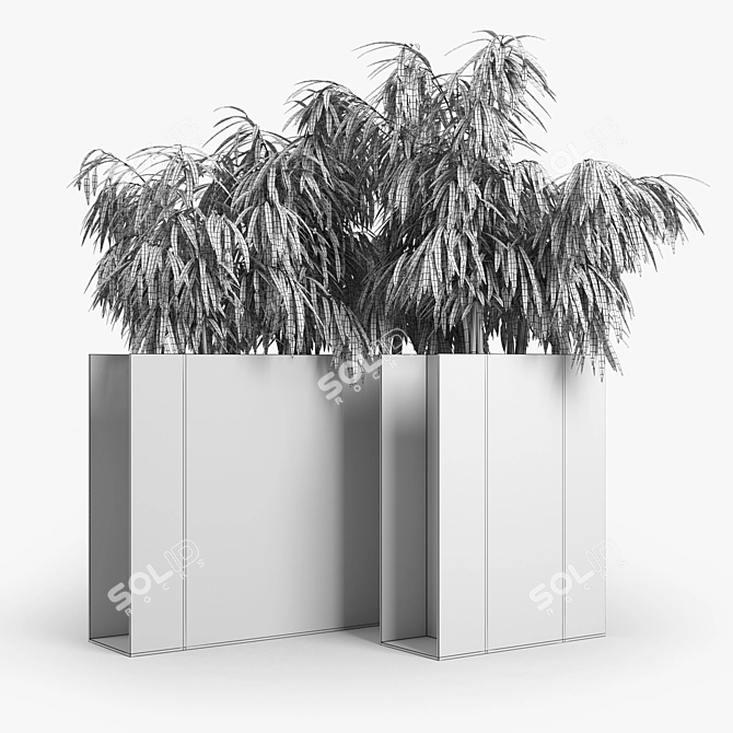 Sleek Sotomon Planter with Trellis 3D model image 4