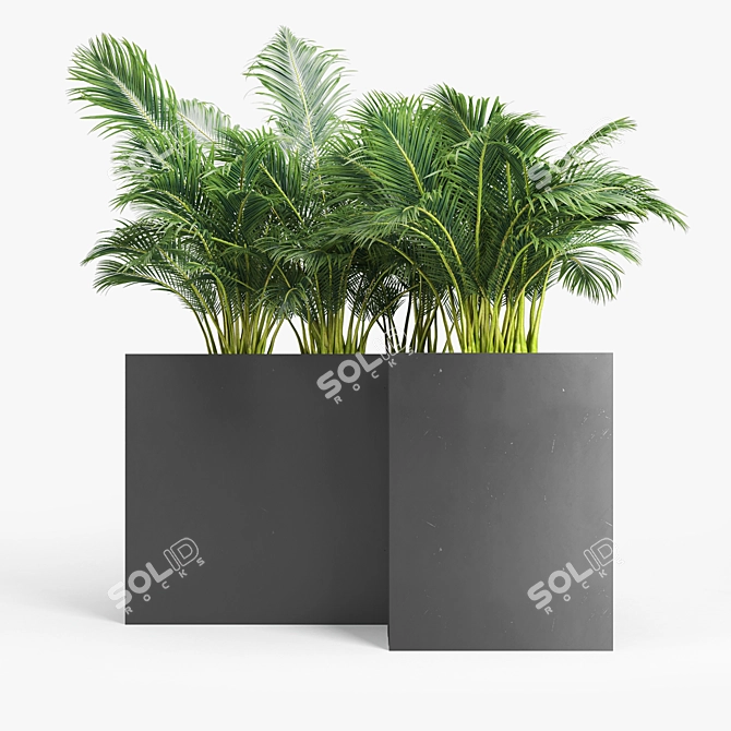 Sleek Sotomon Planter with Trellis 3D model image 5