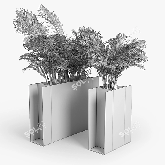 Sleek Sotomon Planter with Trellis 3D model image 7