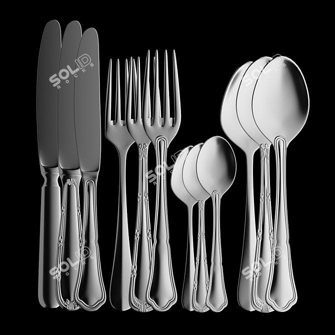 Exquisite Hepp Cutlery Sets 3D model image 1