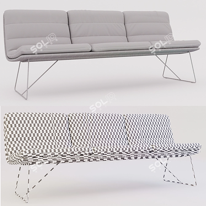 Modern ARVA Bench: Stylish and Functional 3D model image 3