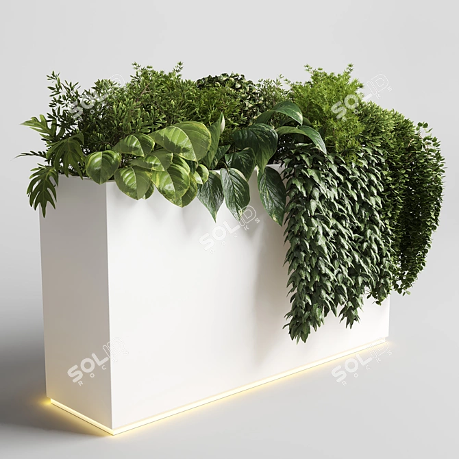 White Bax Plant Stand: Sleek Indoor Plant Display 3D model image 1