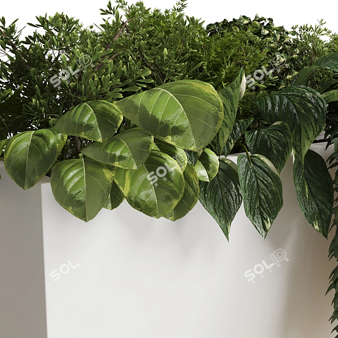 White Bax Plant Stand: Sleek Indoor Plant Display 3D model image 2