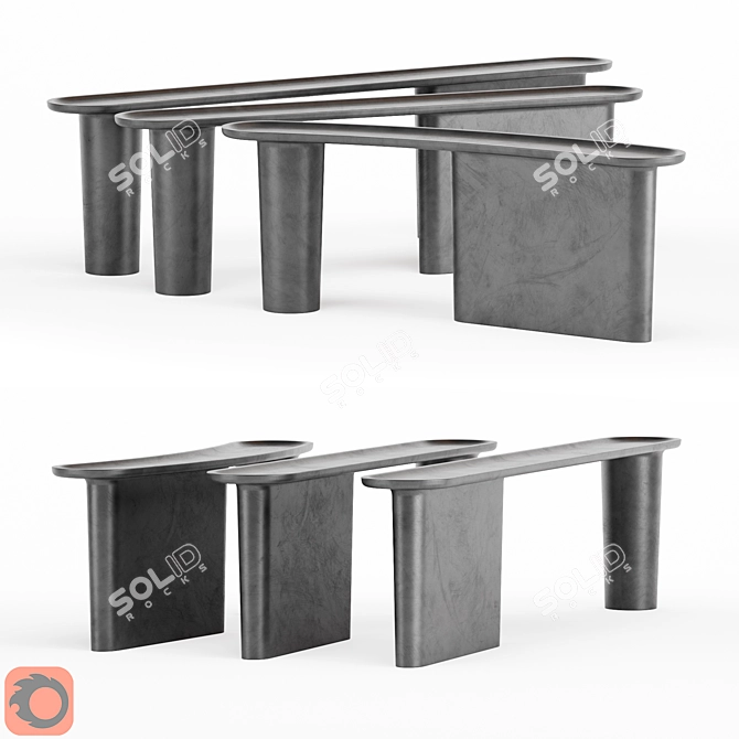 Baxter Calix Console: Sleek and Stylish 3D model image 1