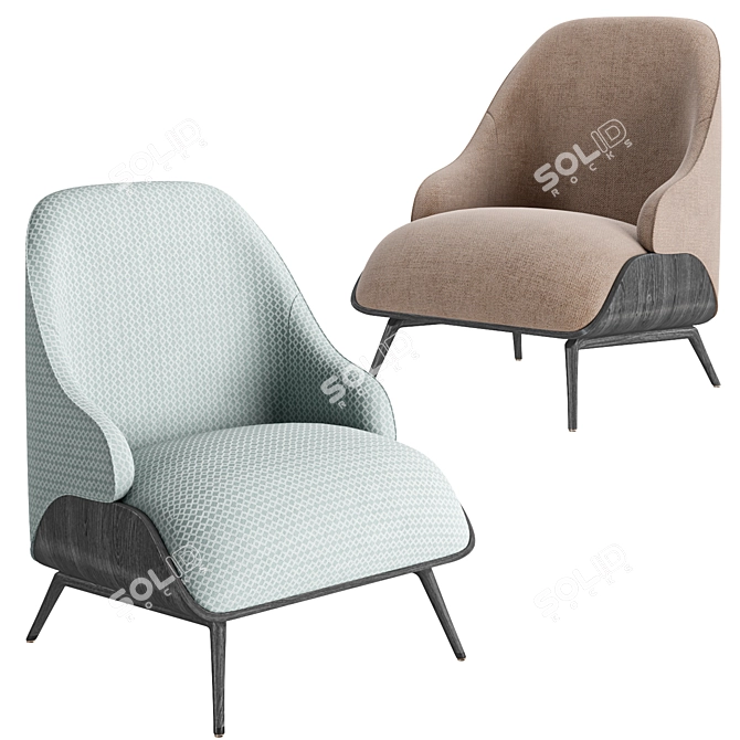 Elegant Lounge Chair: High-quality 3D Model 3D model image 4