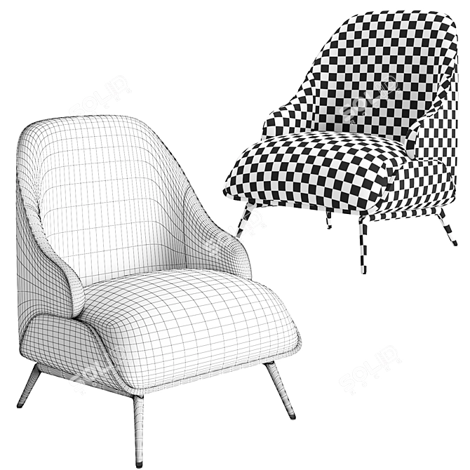 Elegant Lounge Chair: High-quality 3D Model 3D model image 5