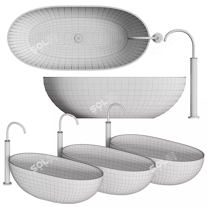 COCOON Atlantis: Handcrafted Bathtub 3D model image 5