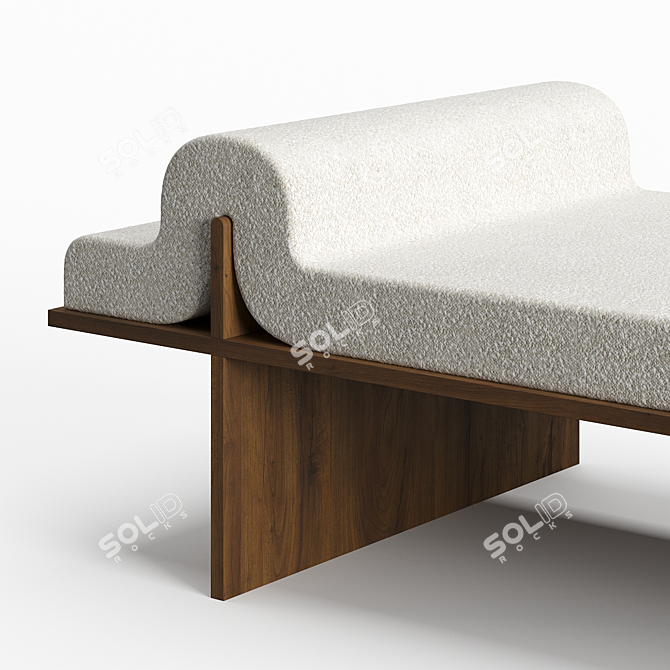 Cozy Wood Frame Daybed 3D model image 4