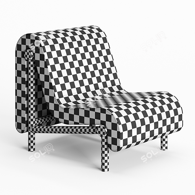Cozy Wood Lounge Chair 3D model image 2