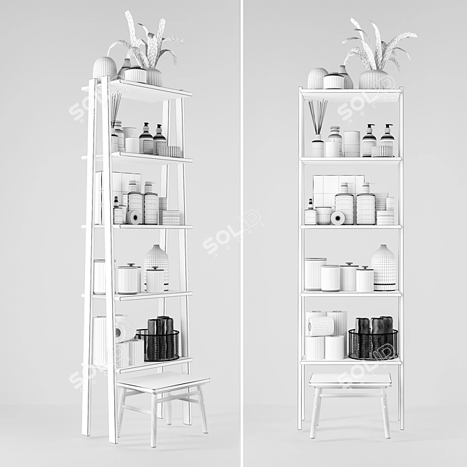 Modern Bathroom Accessories Set 3D model image 7