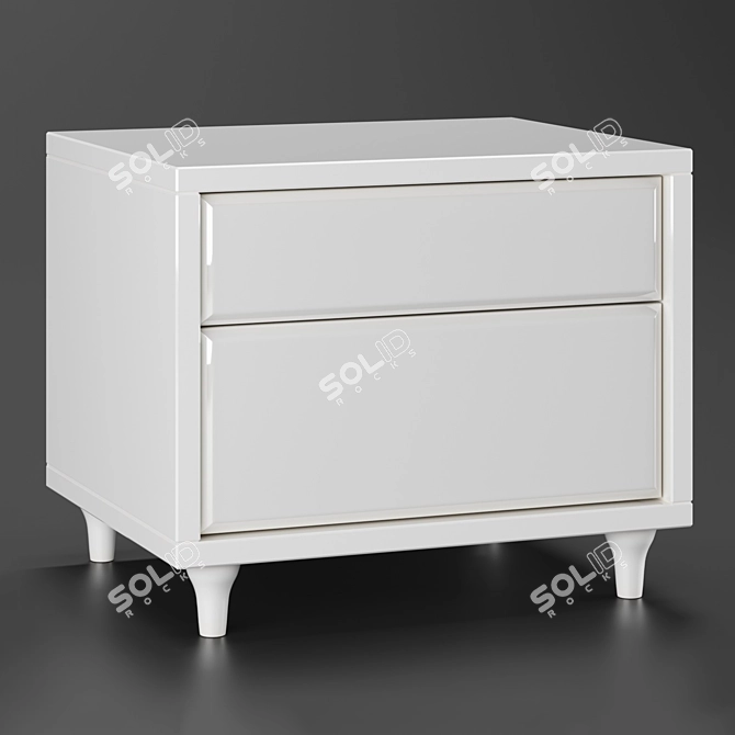 Contemporary Art-Deco Nightstand 3D model image 1