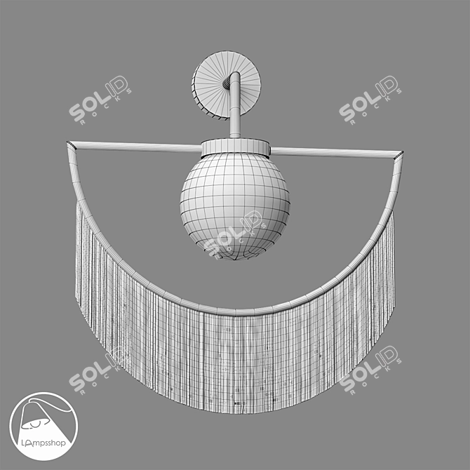 Elegant Purl Orb Sconce 3D model image 2