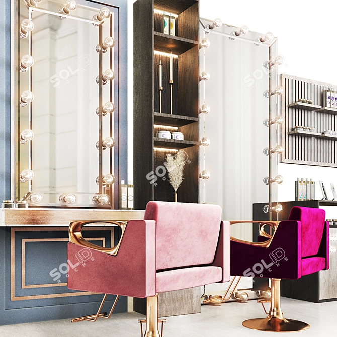 Elegant Beauty Salon Furniture 3D model image 2