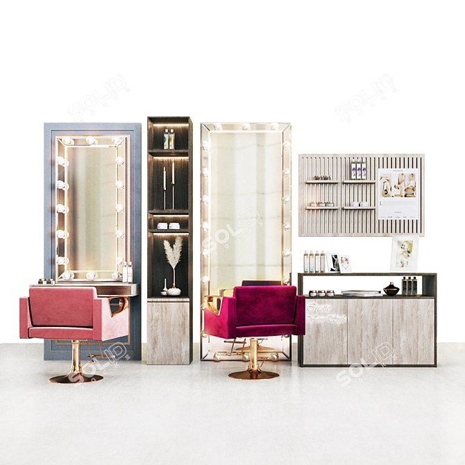 Elegant Beauty Salon Furniture 3D model image 3