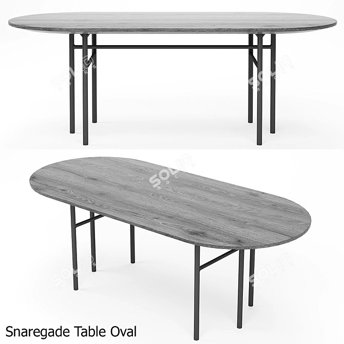 Sleek Modern Dining Set 3D model image 4