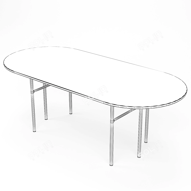 Sleek Modern Dining Set 3D model image 6