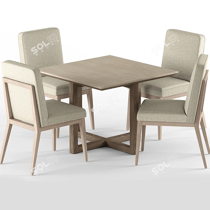 Sleek Claratn Dining Set 3D model image 3