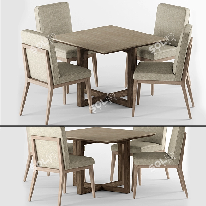 Sleek Claratn Dining Set 3D model image 11