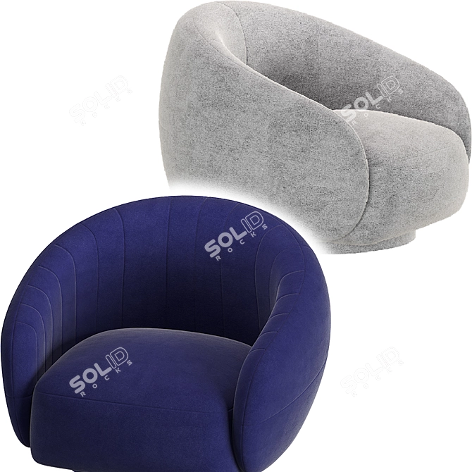 Elegant Julep Armchair by Tacchini 3D model image 4