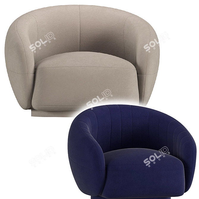 Elegant Julep Armchair by Tacchini 3D model image 6