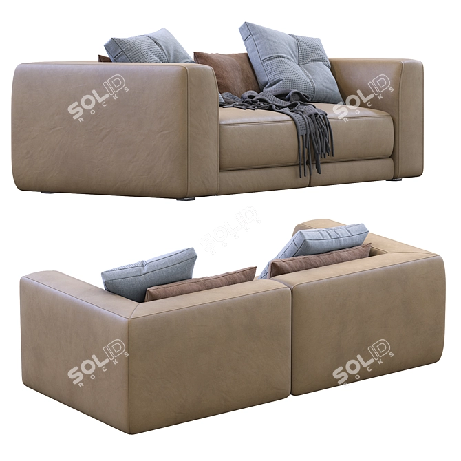 Pasha By Jesse: Stylish Leather Sofa 3D model image 3