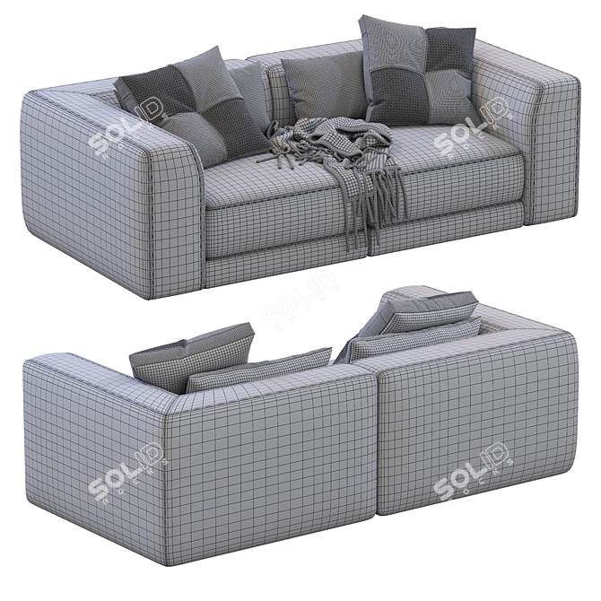 Pasha By Jesse: Stylish Leather Sofa 3D model image 5