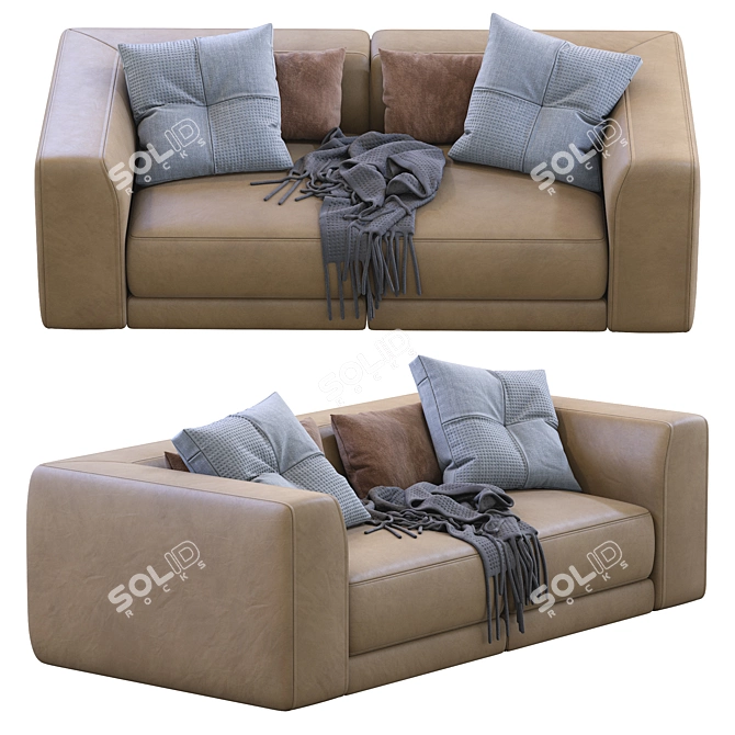 Pasha By Jesse: Stylish Leather Sofa 3D model image 7