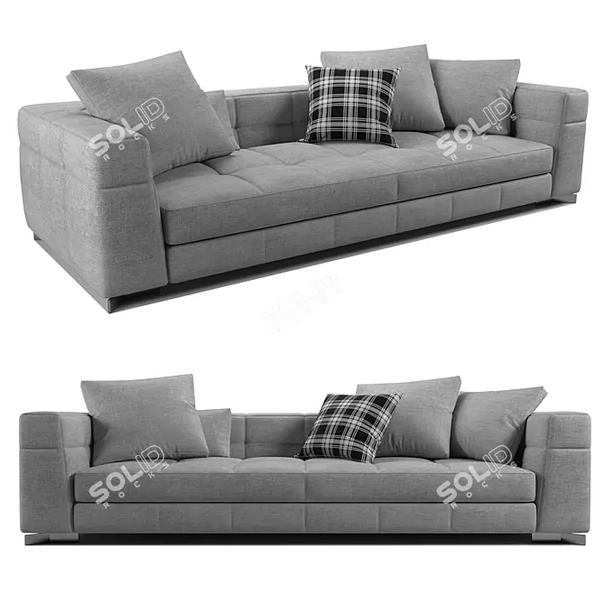 Elegant Minotti Blazer Fabric Sofa 3D model image 1