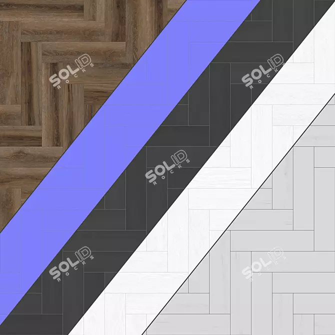 Parquet 64: Standard & Herringbone Patterns, 12 Plank Options 3D model image 4