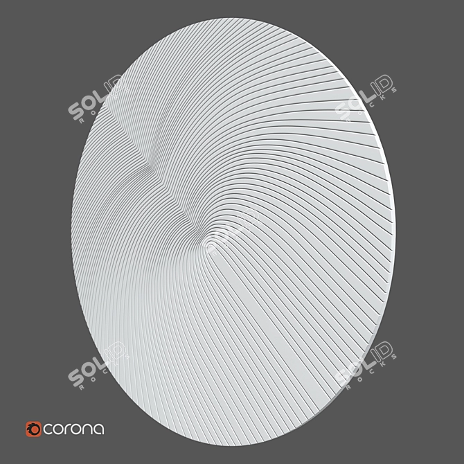 Round Decorative 3D Panel (1.8m Diameter) 3D model image 2