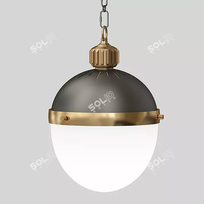 Modern Otis Pendant with Metal and Matte Glass 3D model image 1