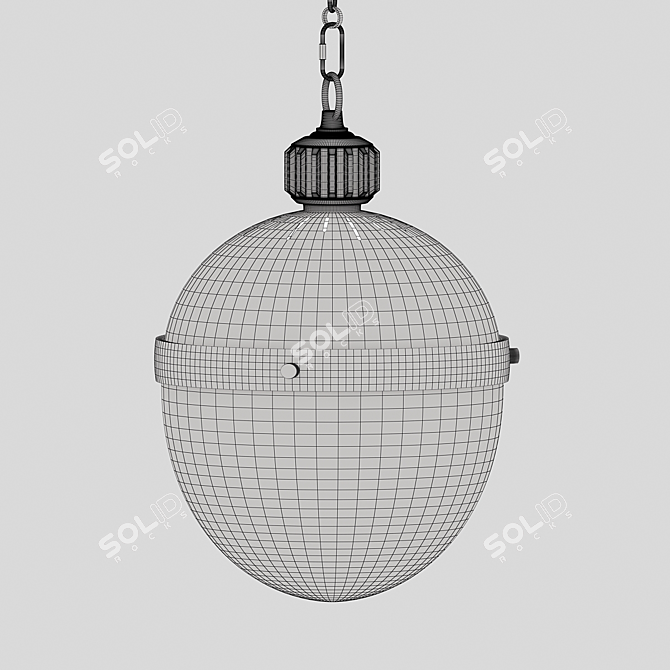 Modern Otis Pendant with Metal and Matte Glass 3D model image 3