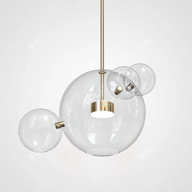 Bubble B LED Light: Stylish Glass Shades! 3D model image 1